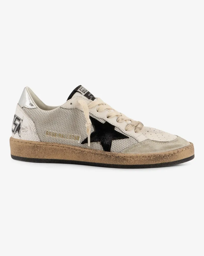 Golden Goose Ball Star mesh and leather low-top sneakers -  - gender_Man Grey