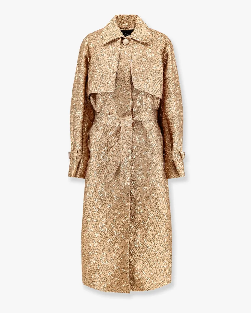 Max Mara Salsa oversize jacquard fabric trench with mosaic effect -  - gender_Woman Brown