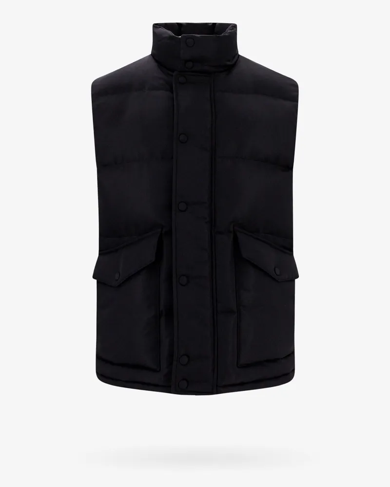 Alexander McQueen Padded and quilted nylon sleeveless jacket with back mcqueen graffiti print -  - gender_Man Black
