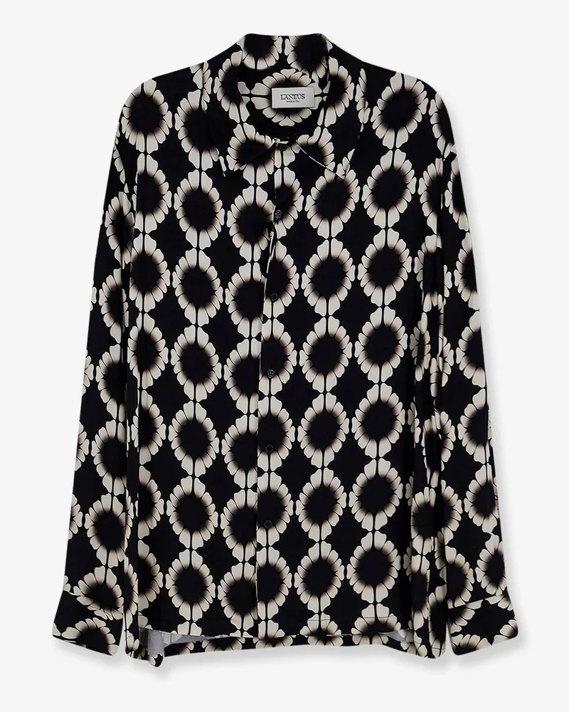 Laneus Boxy Fit viscose shirt -  - gender_Man Black