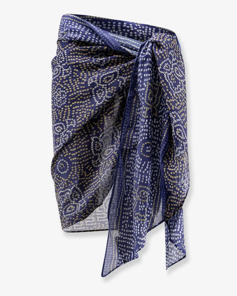 Isabel Marant Lucilia cotton and silk blend pareo scarf -  - gender_Woman Blue