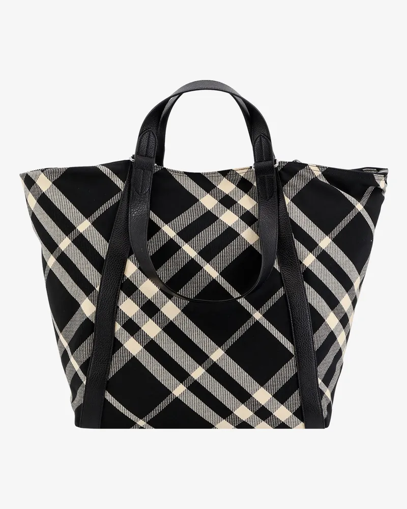 Burberry Cotton blend shoulder bag with  check motif - BURBERRY - gender_Man Black