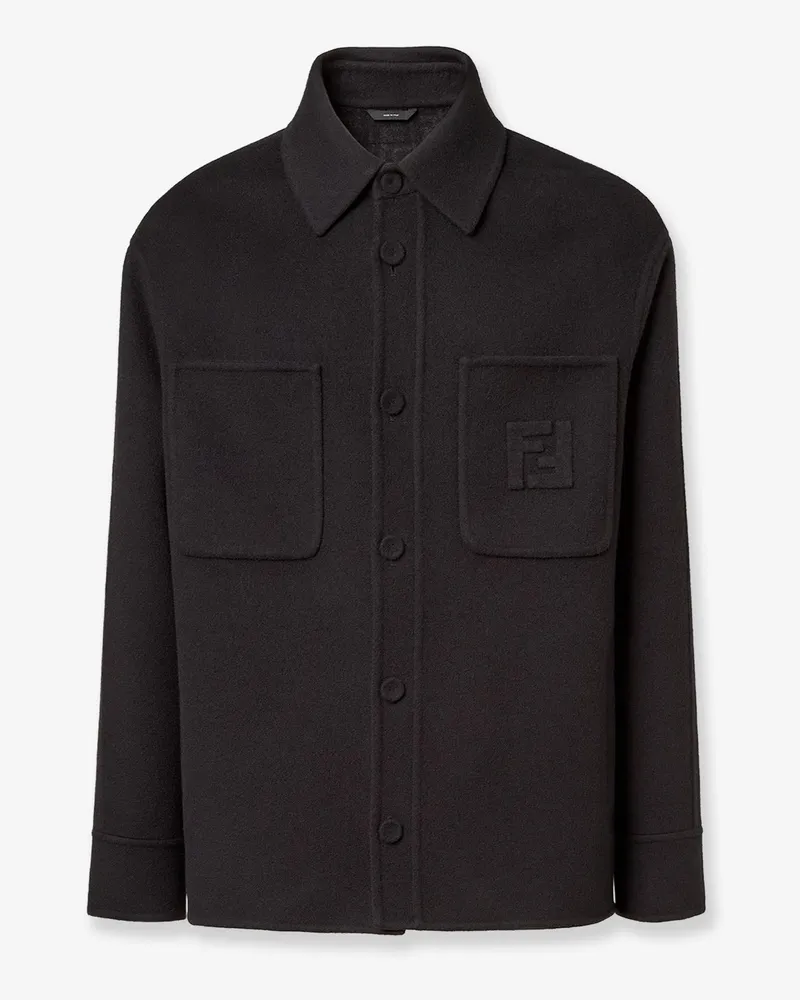 Fendi Wool coat with FF embossed detail -  - gender_Man Black