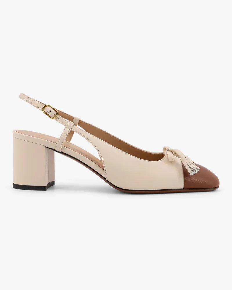 Valentino Garavani Valet Du Roi leather slingback décolleté -  - gender_Woman White