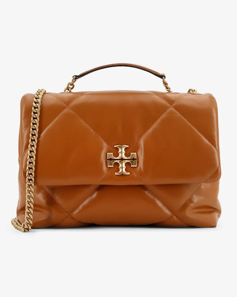 Tory Burch Kira metelassé leather shoulder bag -  - gender_Woman Brown