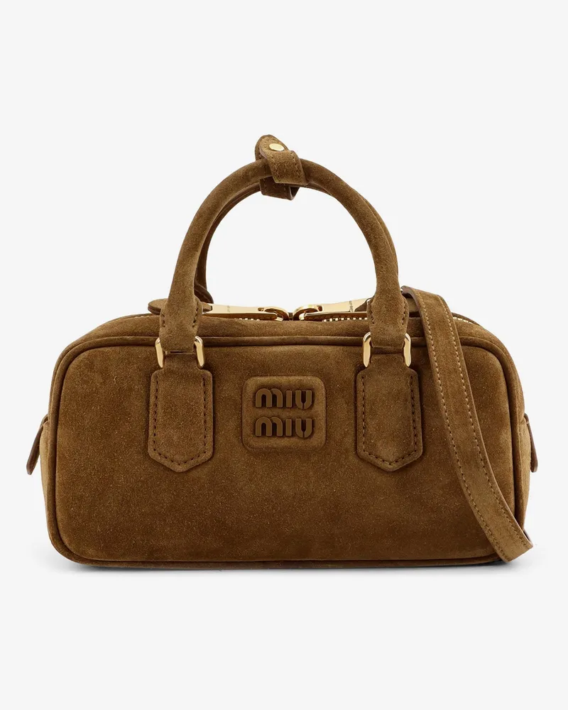Miu Miu Arcadie suede shoulder bag -  - gender_Woman Brown
