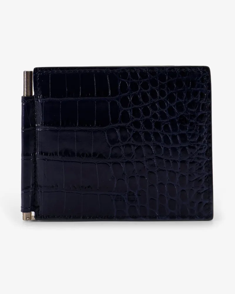 Tom Ford Croco print leather wallet -  - gender_Man Blue