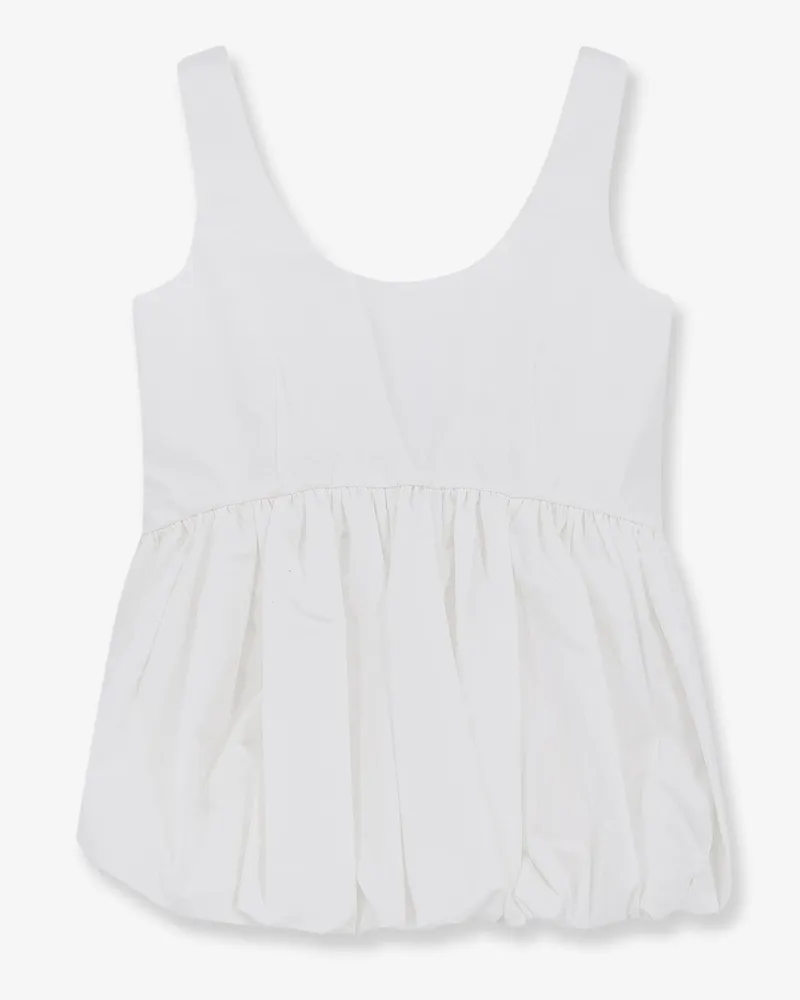 Róhe Voluminous peplum cotton tank top -  - gender_Woman White