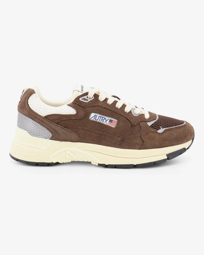 AUTRY Hyperway Low mesh and suede snrakers with iconic side logo -  - gender_Man Brown