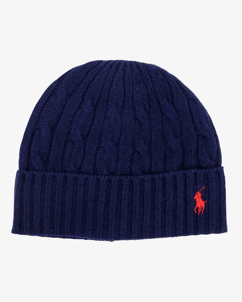 Ralph Lauren Wool blend cable knit beanie hat -  - gender_Man Blue