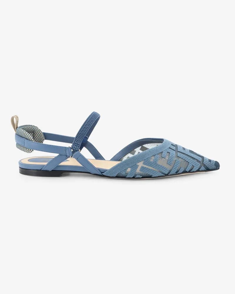 Fendi Colibrì Lite flat mesh slingback with FF embroidery -  - gender_Woman Blue
