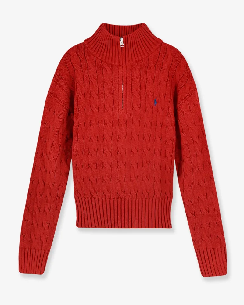 Ralph Lauren Cotton sweater with contrasting logo -  - gender_Woman Red