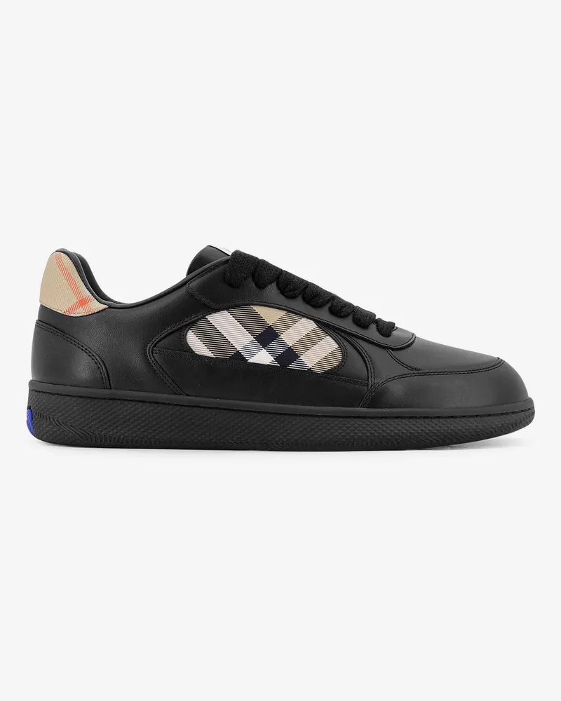 Burberry Leather sneakers with Traditional Check inserts -  - gender_Man Black