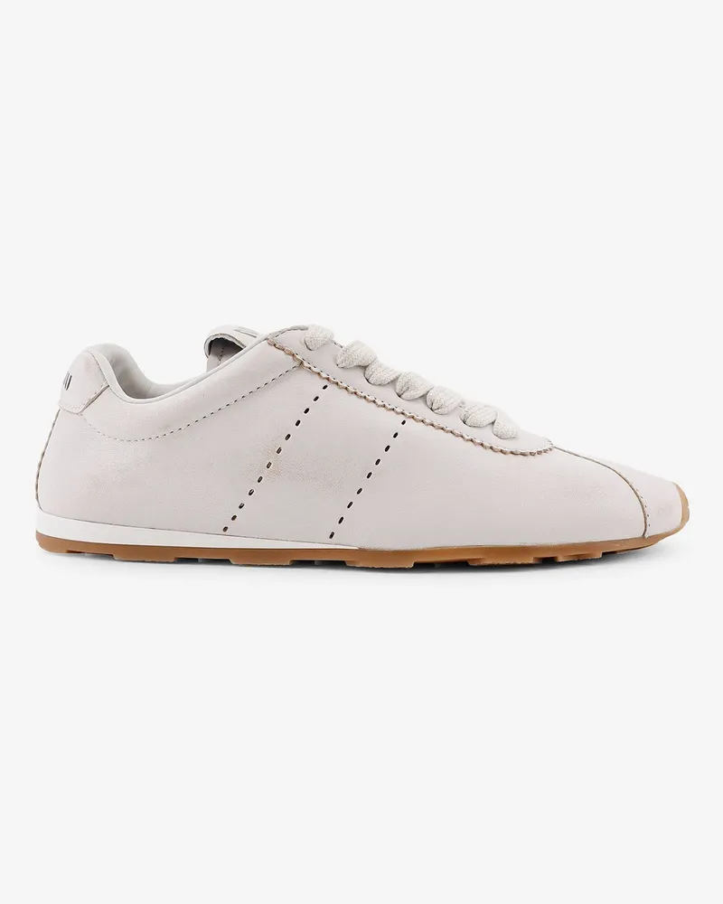 Miu Miu Plume leather sneakers -  - gender_Woman White