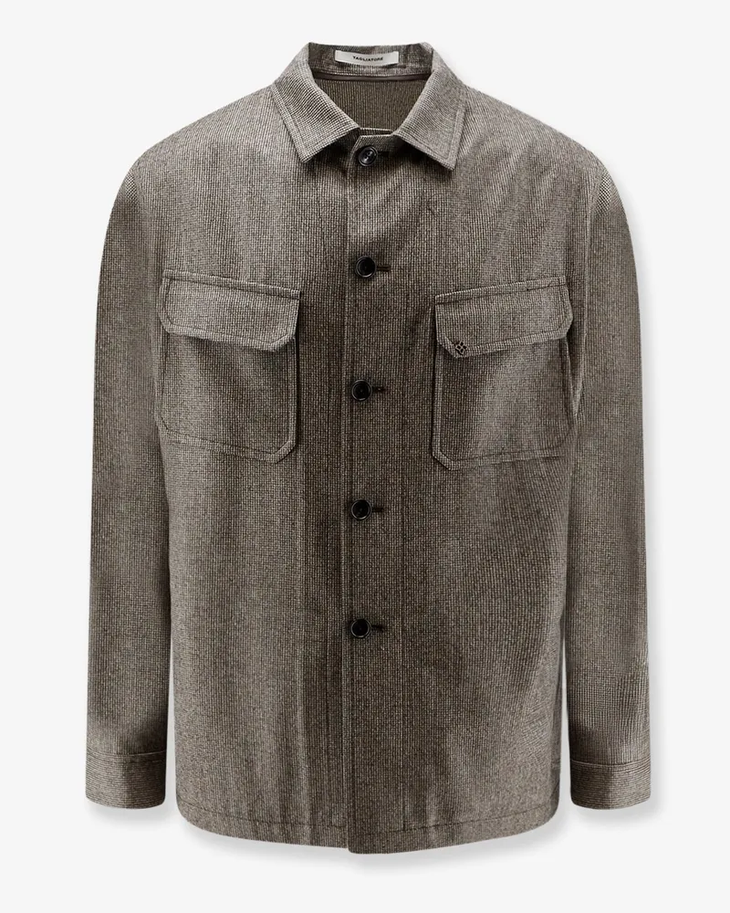 Tagliatore Calvin pied-de-poule virgin wool shirt/jacket -  - gender_Man Brown