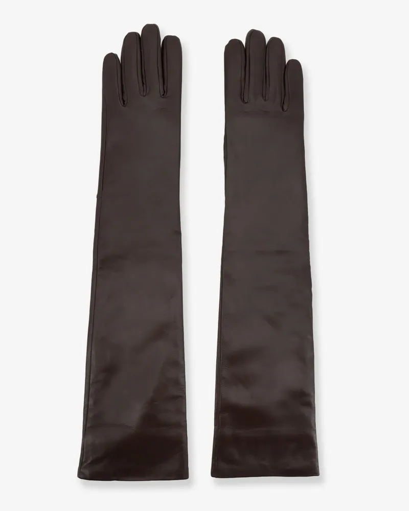 FRANKIE Shop Veneto leather gloves -  - gender_Woman Brown