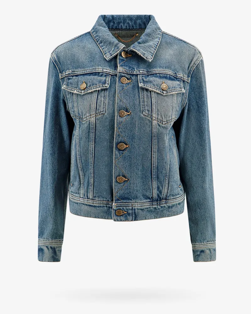 Golden Goose Denim jacket with embroidered monogram -  - gender_Woman Blue