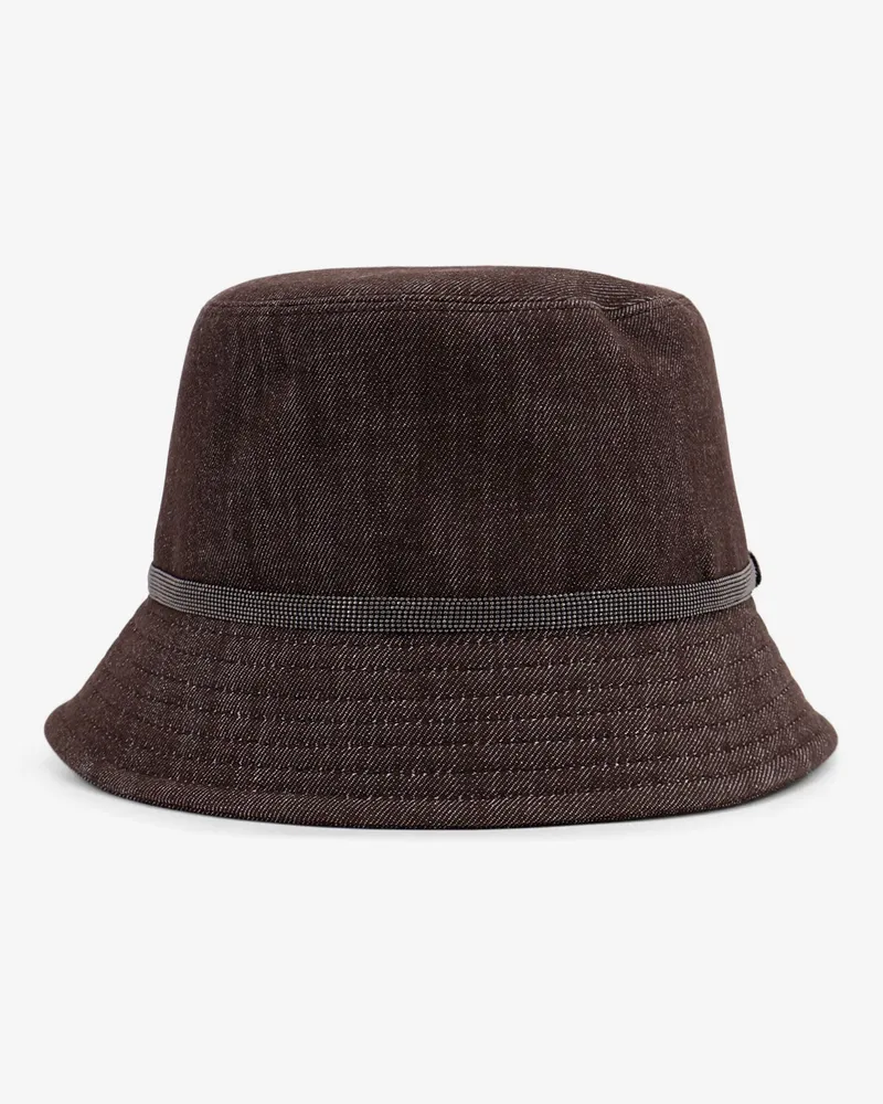 Brunello Cucinelli Cotton twill bucket hat -  - gender_Woman Brown