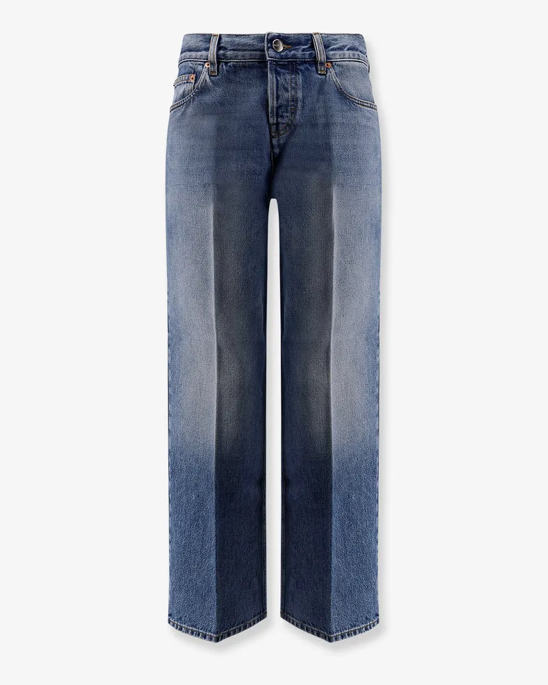 Gucci Cotton jeans with  Rosso Ancora naplak tag - GUCCI - gender_Woman Blue