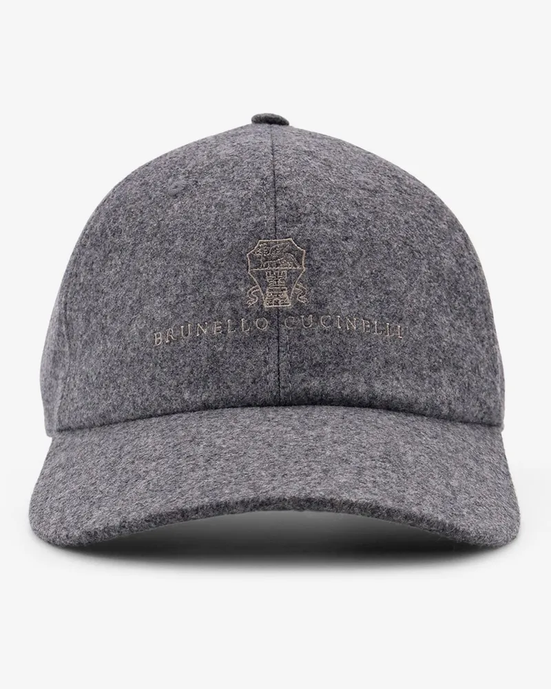 Brunello Cucinelli Virgin Wool Baseball Hat -  - gender_Man Grey