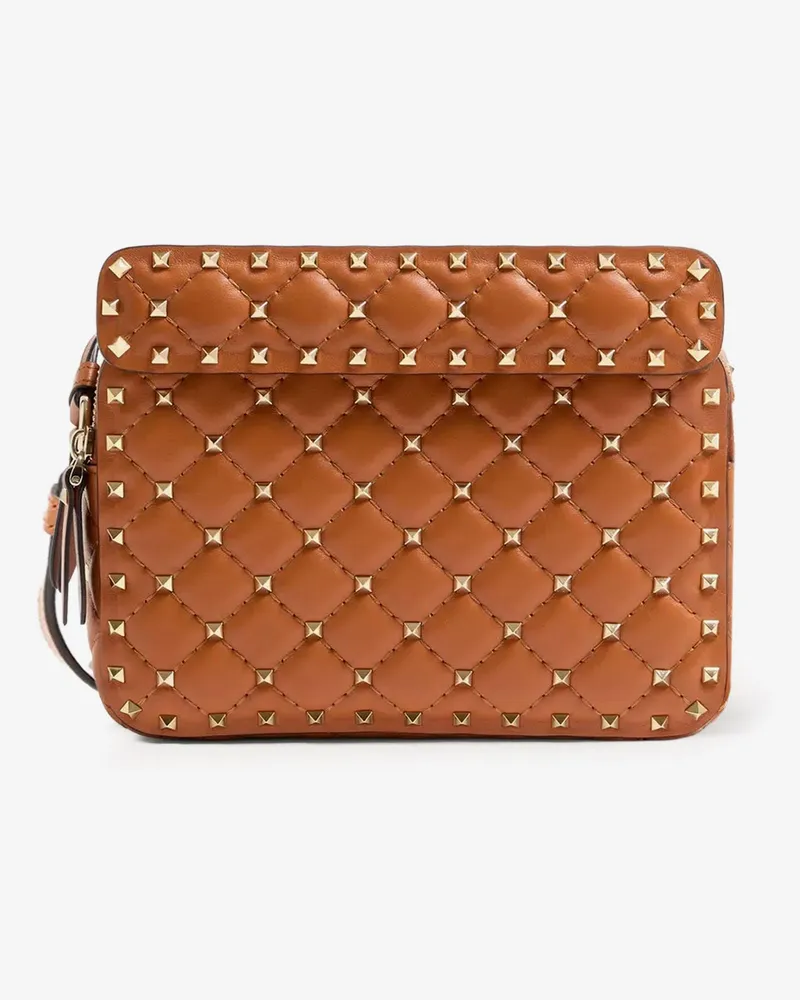 Valentino Garavani Rockstud Spike leather shoulder bag -  - gender_Woman Brown