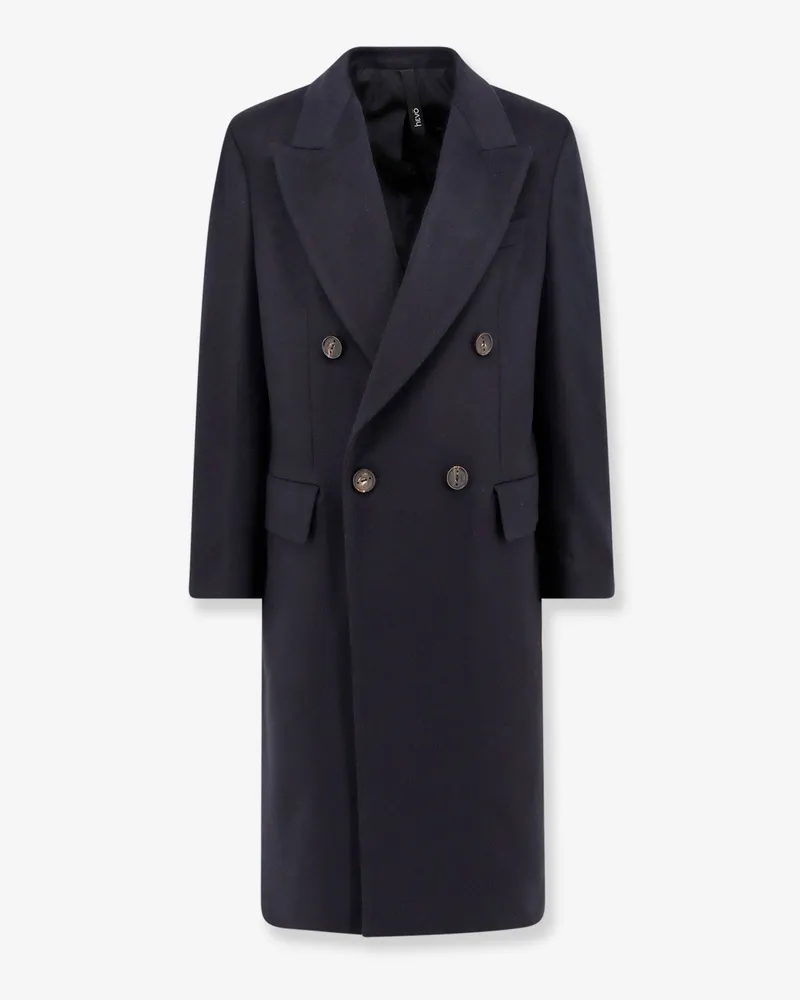 Hevò Cashmere coat with satin lining -  - gender_Man Blue