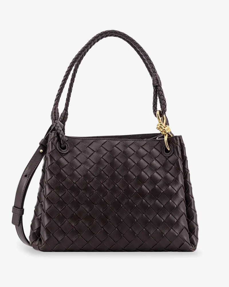 Bottega Veneta Parachute leather shoulder bag with Intrecciato pattern and Knot detail -  - gender_Woman Brown
