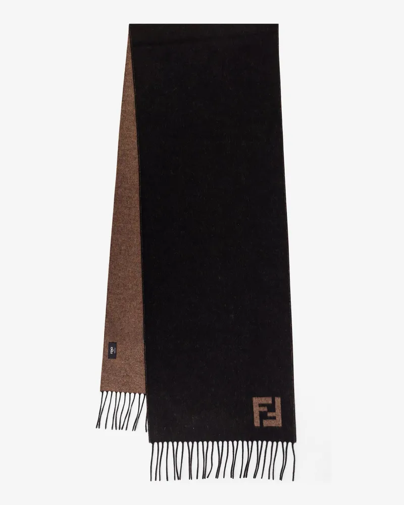 Fendi Double FF wool and cashmere scarf -  - gender_Man Black