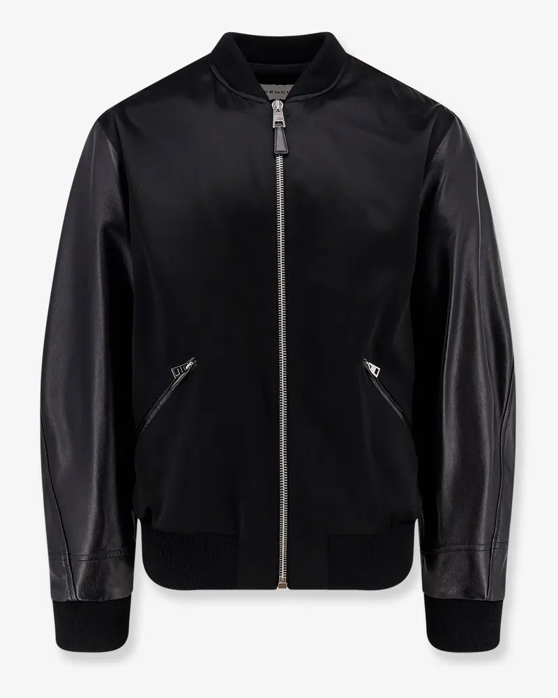 Givenchy Cotton and nylon jacket with leather sleeves -  - gender_Man Black
