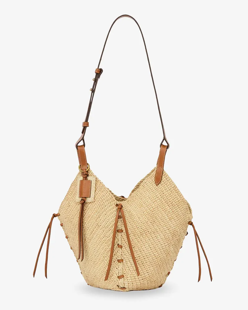 Isabel Marant Losange raffia shoulder bag -  - gender_Woman Beige