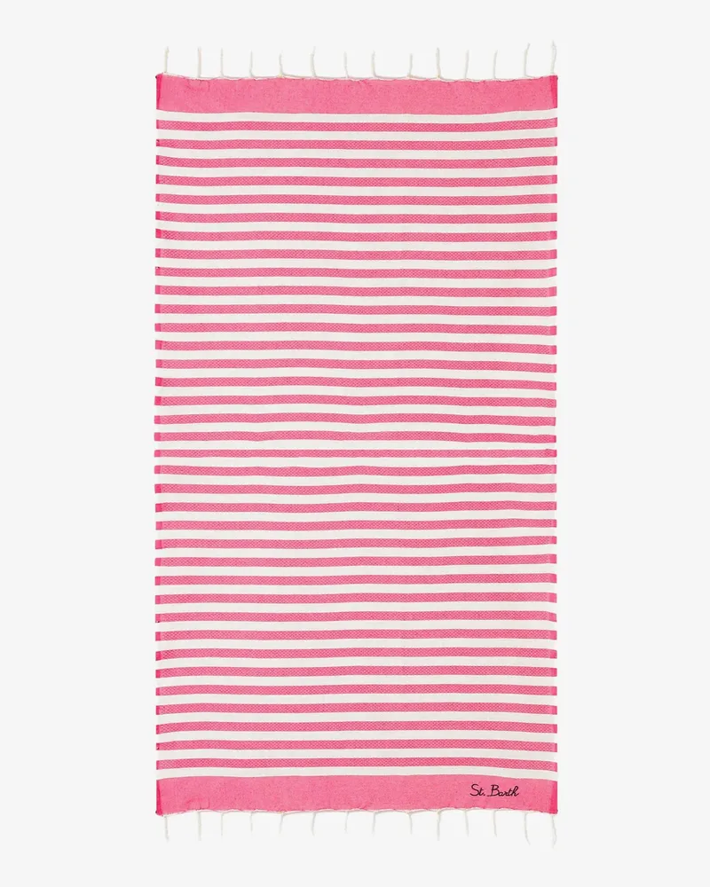 MC2 Saint Barth Striped cotton beach towel -  - gender_Man Red