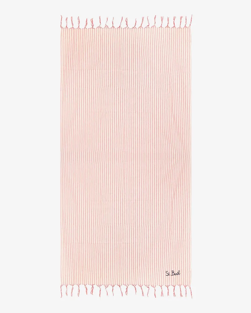MC2 Saint Barth Striped cotton beach towel -  - gender_Man Red