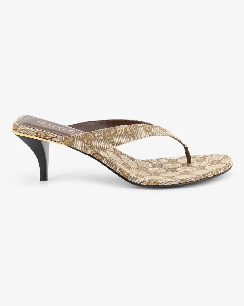 Gucci Vittoria GG fabric flip-flops sandals -  - gender_Woman Beige