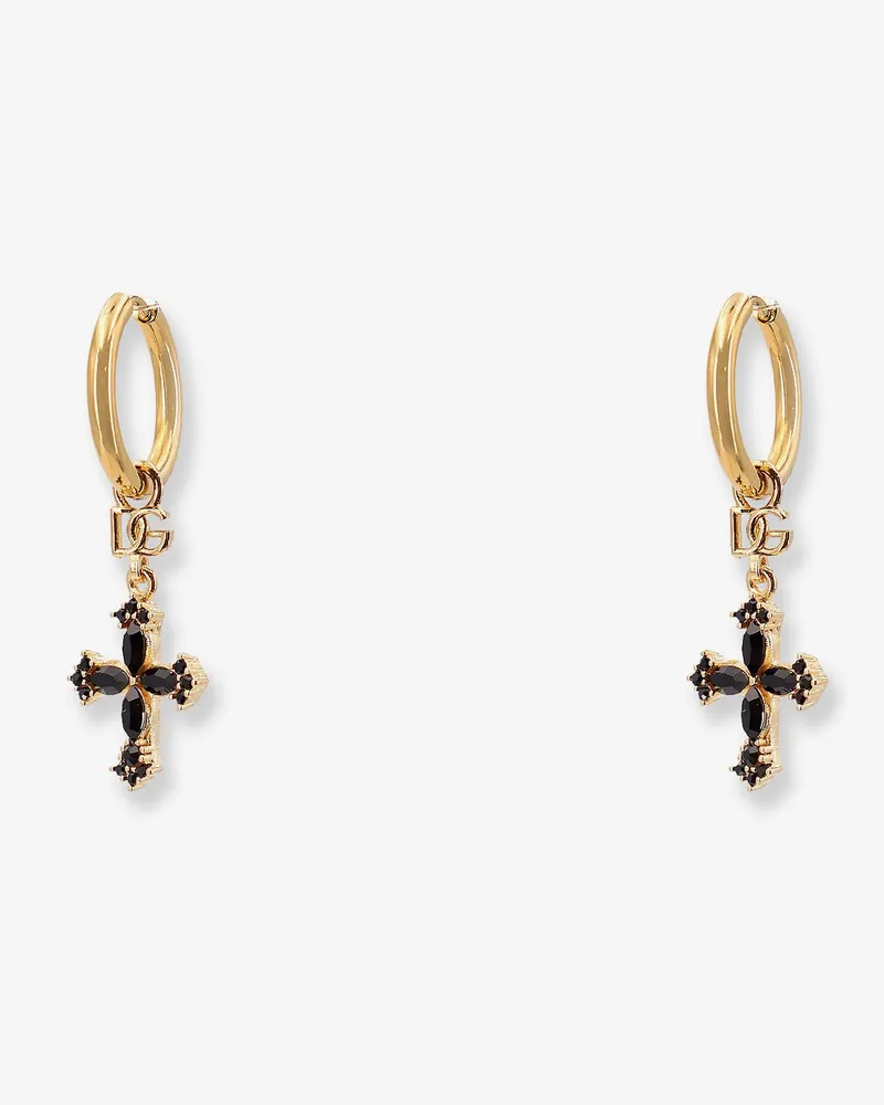 Dolce & Gabbana Brass earrings with rhinestones -  - gender_Woman Black