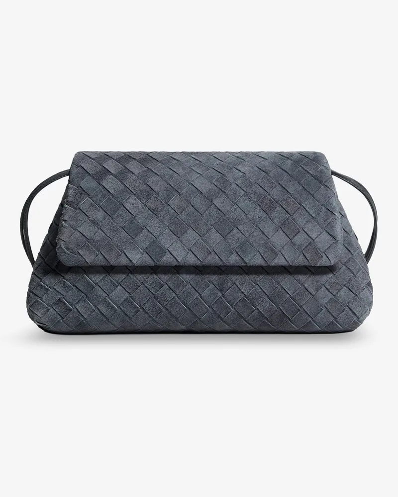 Bottega Veneta Giorno suede shoulder bag with Intrecciato motif -  - gender_Woman Grey