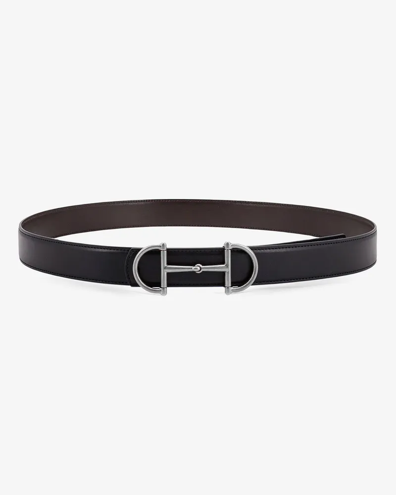 Gucci Leather belt with metal Horsebit buckle -  - gender_Man Black