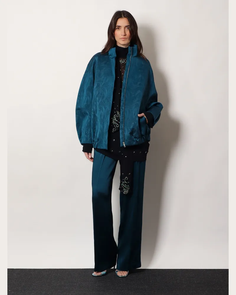 Dries van Noten Viscose shirt with rhinestones -  - gender_Woman Blue