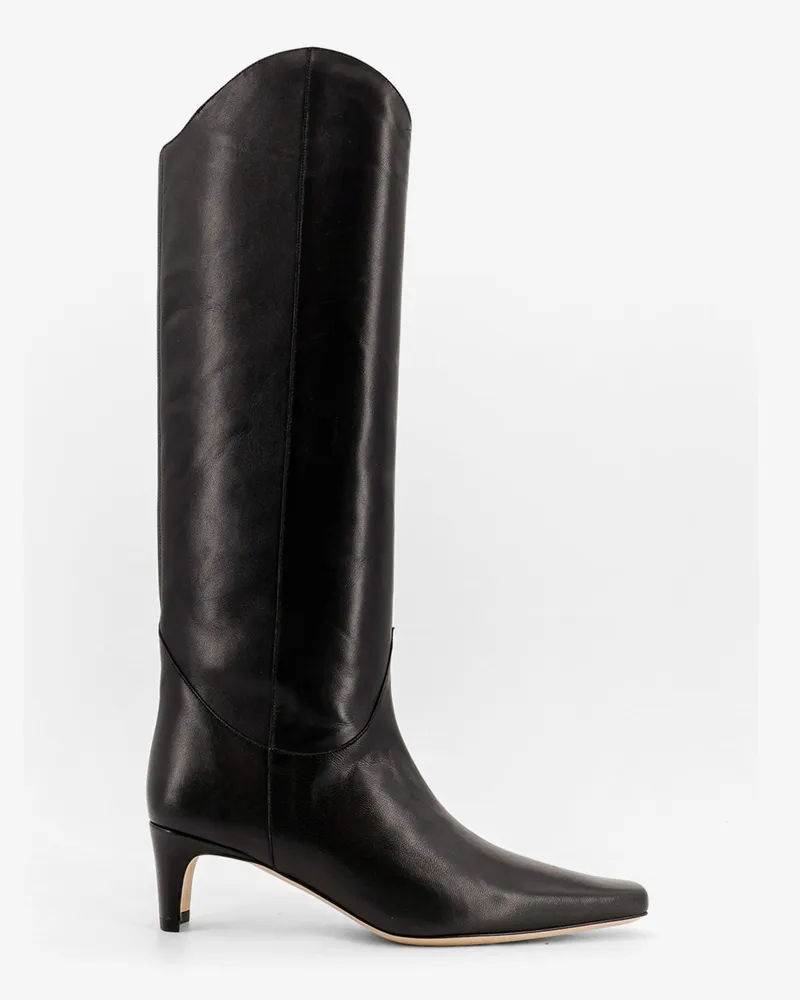 STAUD Western Wally leather boot -  - gender_Woman Black