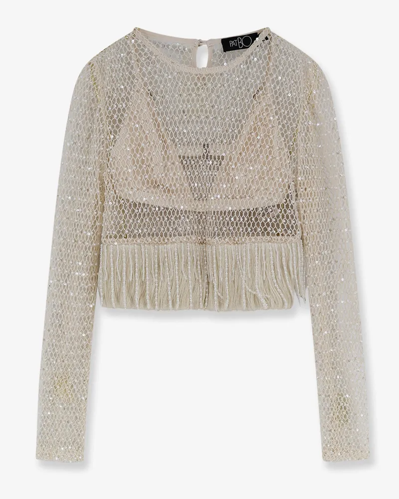 Pat Bo Crochet top with all-over beads -  - gender_Woman Beige