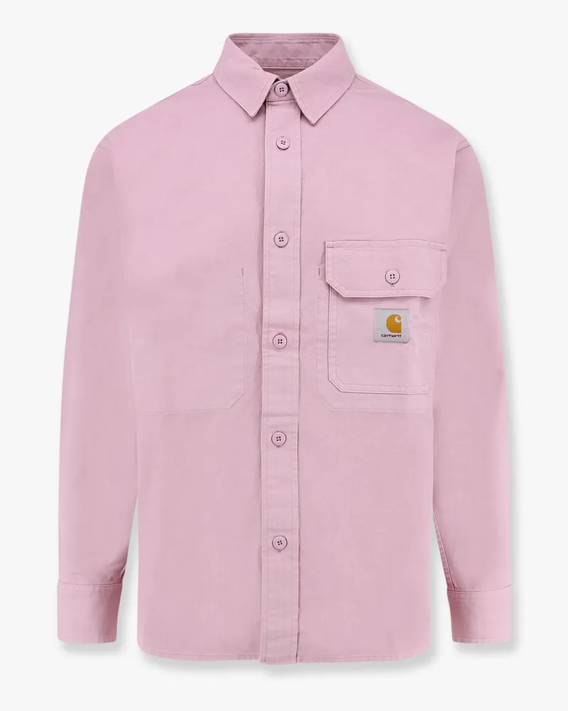 Carhartt WIP Cotton shirt with logo patch -  - gender_Man Pink