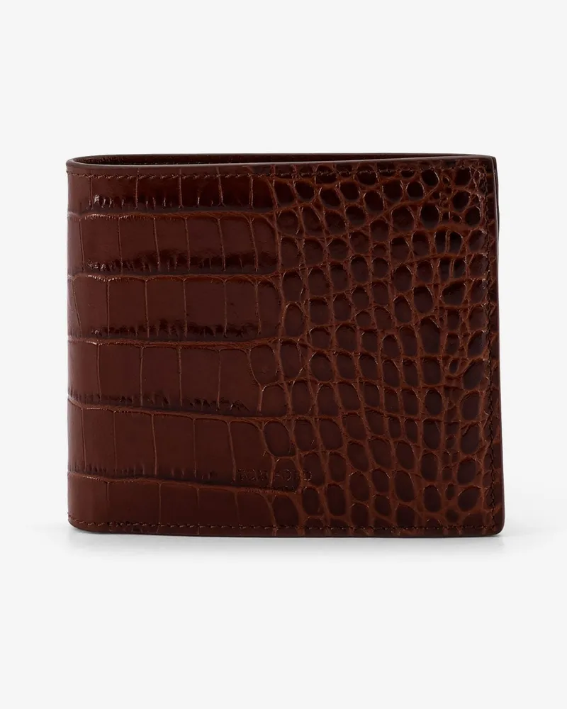 Tom Ford Croco print leather wallet -  - gender_Man Brown