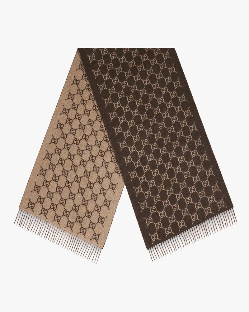 Gucci GG cashmere scarf -  - gender_Unisex Brown