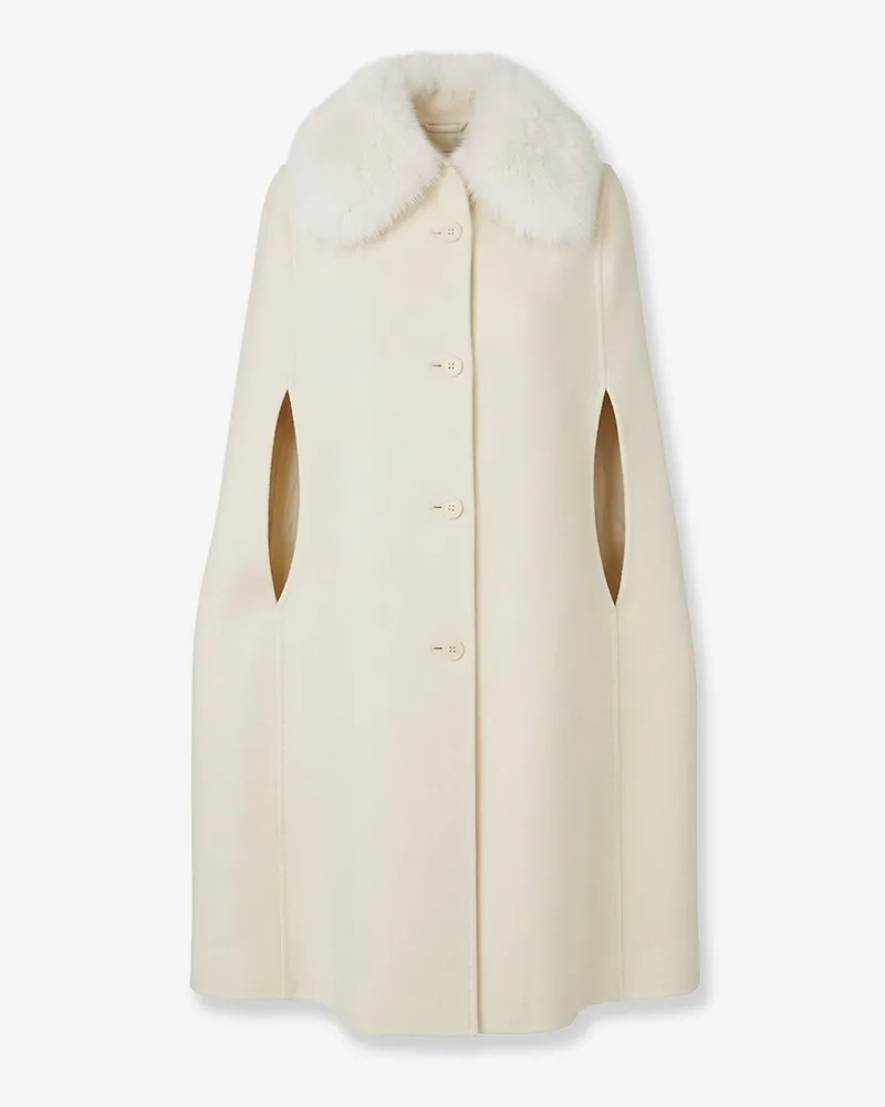 Fendi Virgin wool and angora cape -  - gender_Woman White