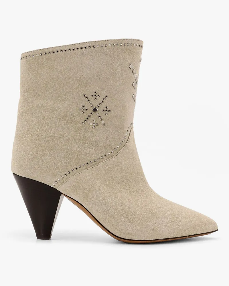 Isabel Marant Loline suede ankle boots with micro studs -  - gender_Woman White