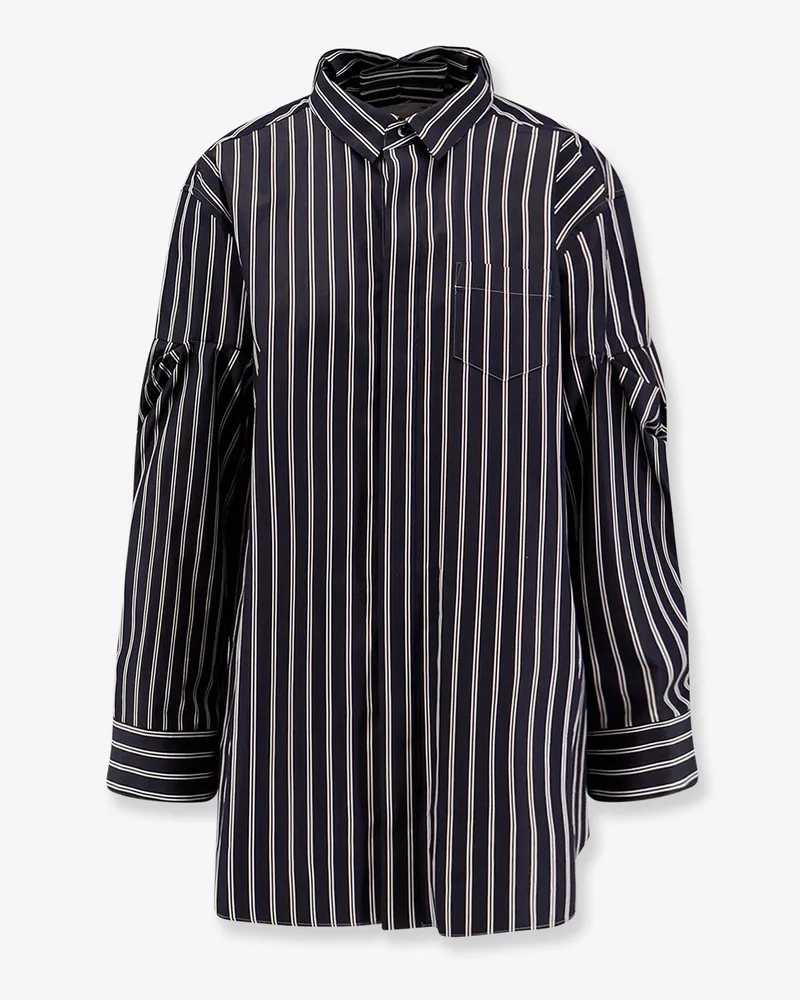 Sacai Oversize striped shirt -  - gender_Woman Blue