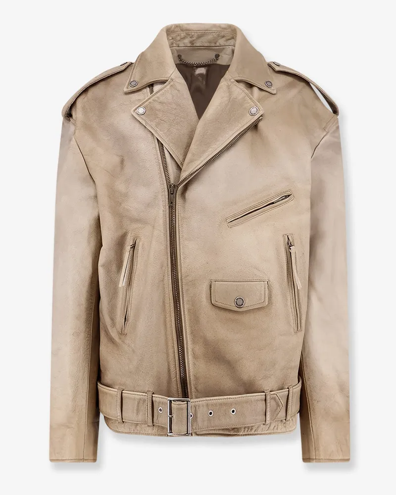 Golden Goose Phoebe Over leather jacket -  - gender_Man Beige