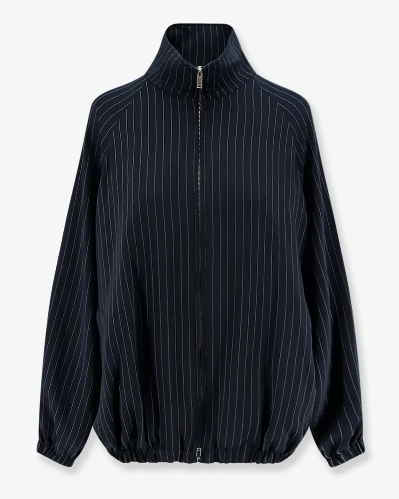 FRANKIE Shop Baxter pinstripe recycled material jacket -  - gender_Woman Blue