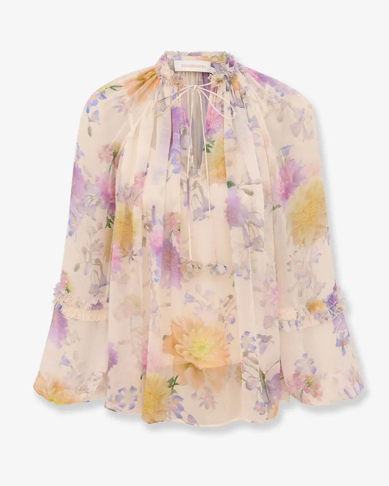 Zimmermann Luna viscose shirt with floral print -  - gender_Woman Beige