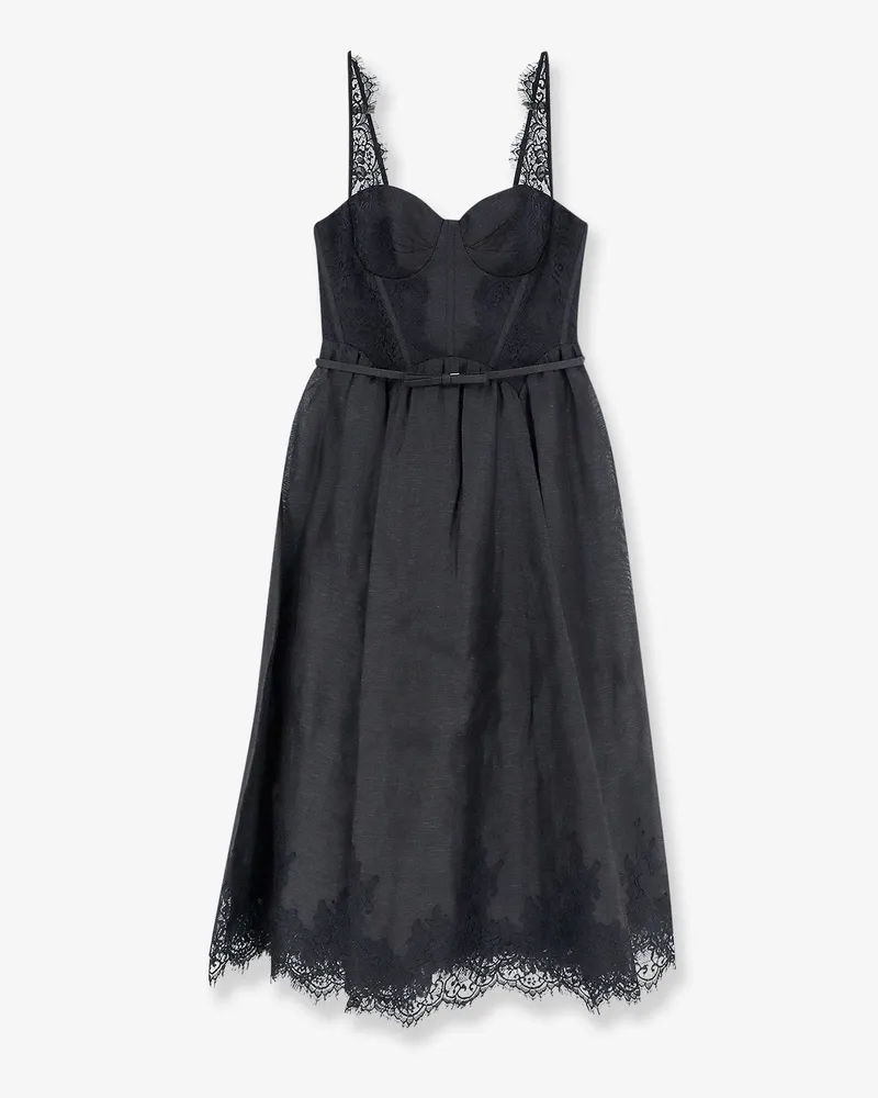 Zimmermann Valiant midi dress in linen and silk blend -  - gender_Woman Black