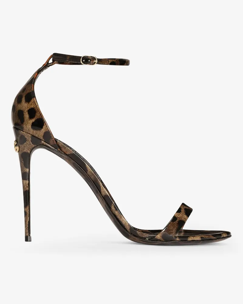 Dolce & Gabbana Leather sandals with leo print -  - gender_Woman Animal
